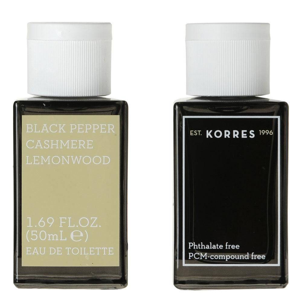 Korres Fragrance Black Pepper/ Cashmere/ Lemonwood Туалетная вода для мужчин Черный перец/ Кашемир/ Лимонное дерево