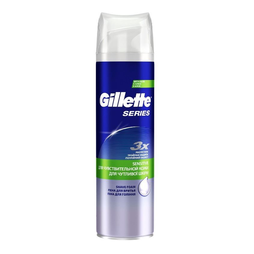 Gillette Средства для бритья Series Sensitive Skin with Aloe Shave Foam Пена для бритья для чувствительной кожи с Алоэ