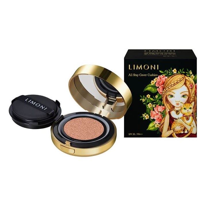 Limoni Make Up All Stay Cover Cushion SPF 35 / PA++ Animal Princess Тональный флюид кушон 