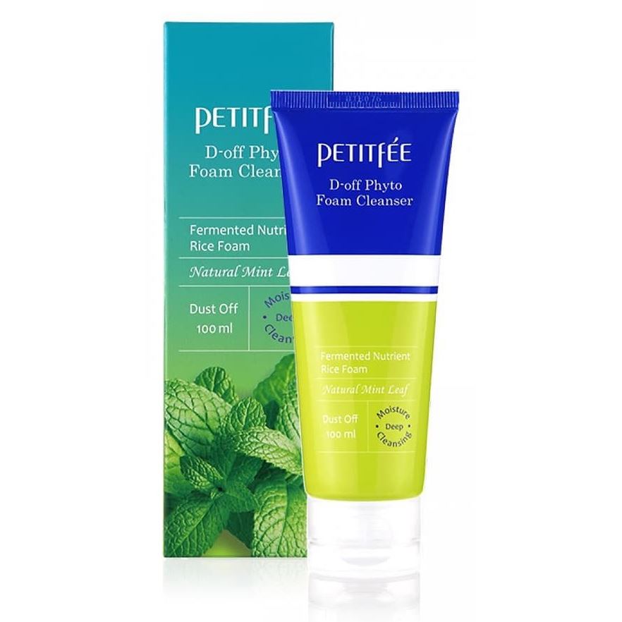 Petitfee Face Care D-off Phyto Foam Cleanser Глубоко очищающая пенка-скраб
