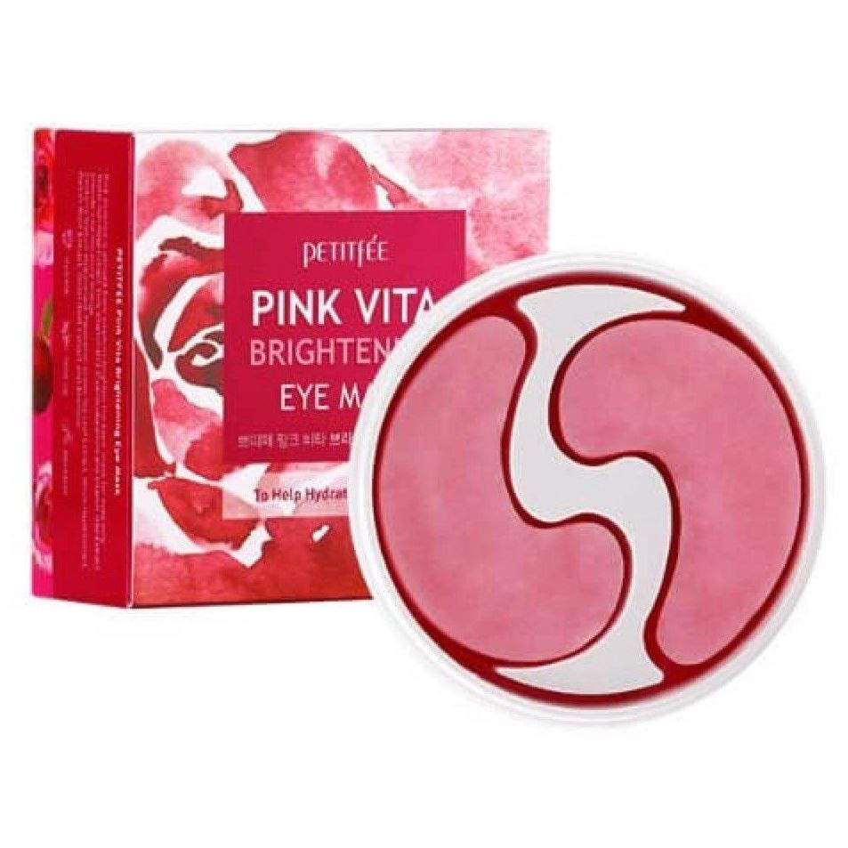 Petitfee Face Care Pink Vita Brightening Eye Mask Тканевые патчи для кожи вокруг глаз