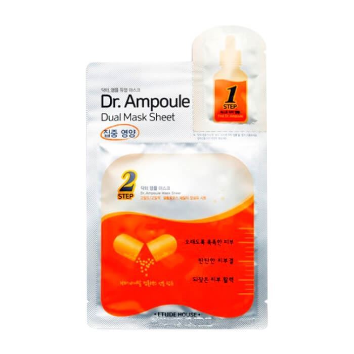 Etude House Face Care Dr.Ampoule Dual Mask Sheet - Vital Care Двухфазная тканевая маска для восстановления кожи лица