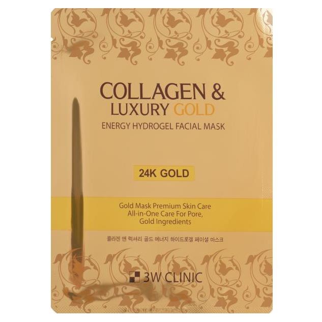 3W Clinic Anti-Age Collagen & Luxury Gold Energy Hydrogel Facial Mask Гидрогелевая маска для лица с золотом
