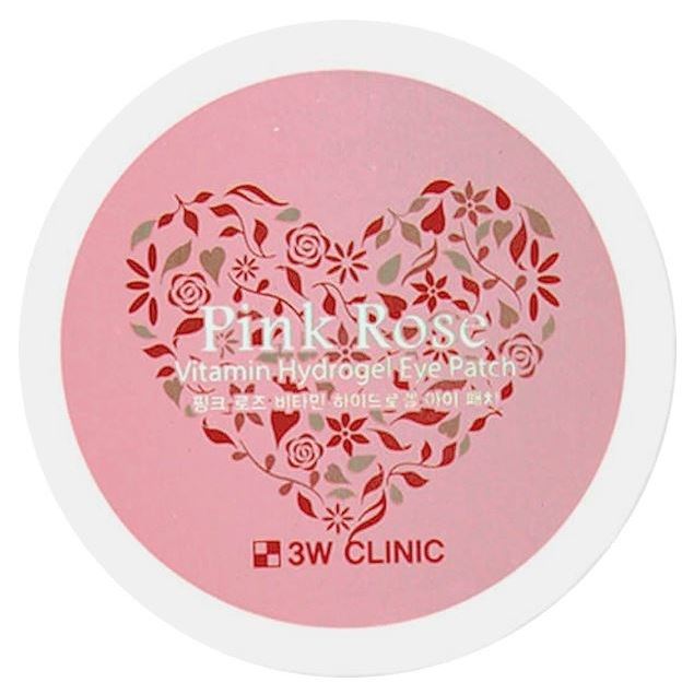 3W Clinic Face Care Pink Rose Vitamin Hydrogel Eye Patch Витаминные гидрогелевые патчи для глаз