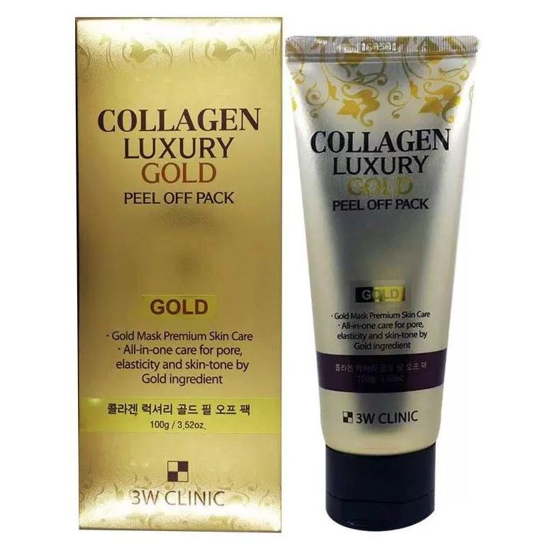 3W Clinic Anti-Age Collagen & Luxury Gold Peel Off Pack Золотая маска-пленка с коллагеном