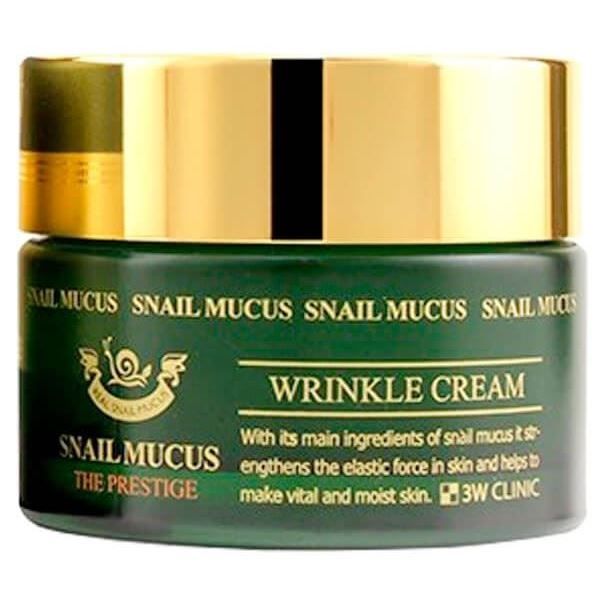 3W Clinic Anti-Age Snail Mucus Wrinkle Cream Омолаживающий крем для лица с улиточным муцином