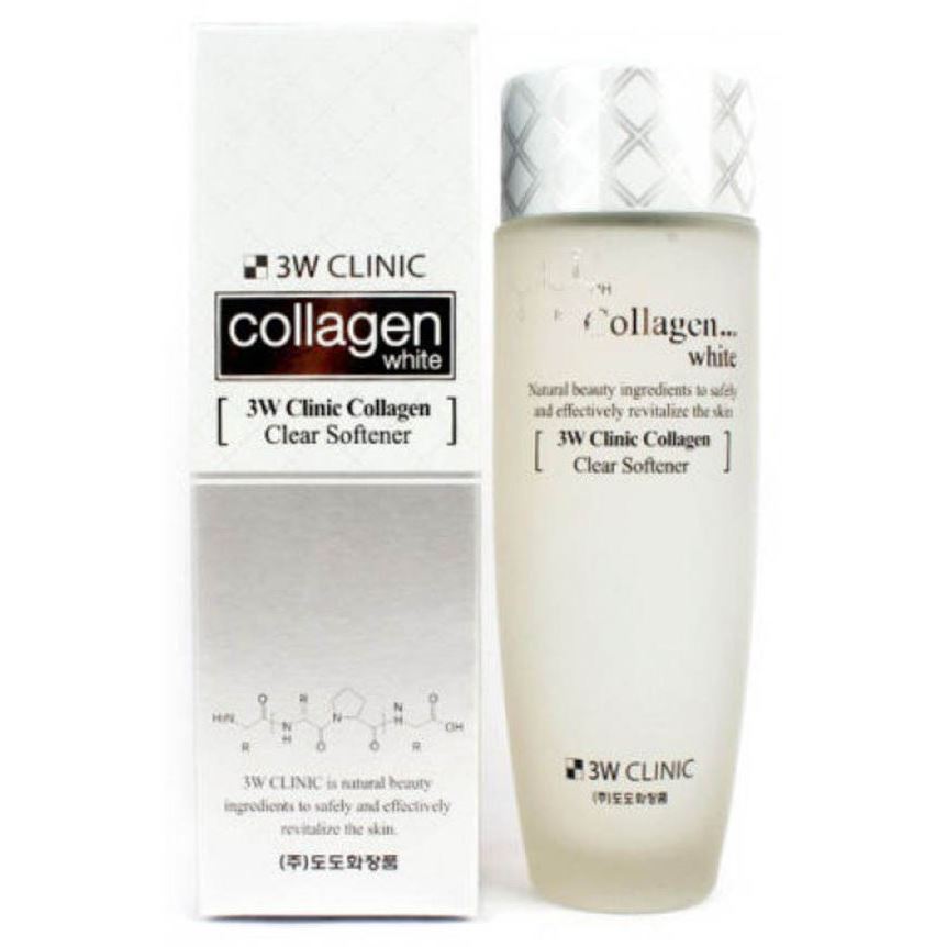 3W Clinic Face Care Collagen White Clear Softener Восстанавливающий софтнер для лица с коллагеном