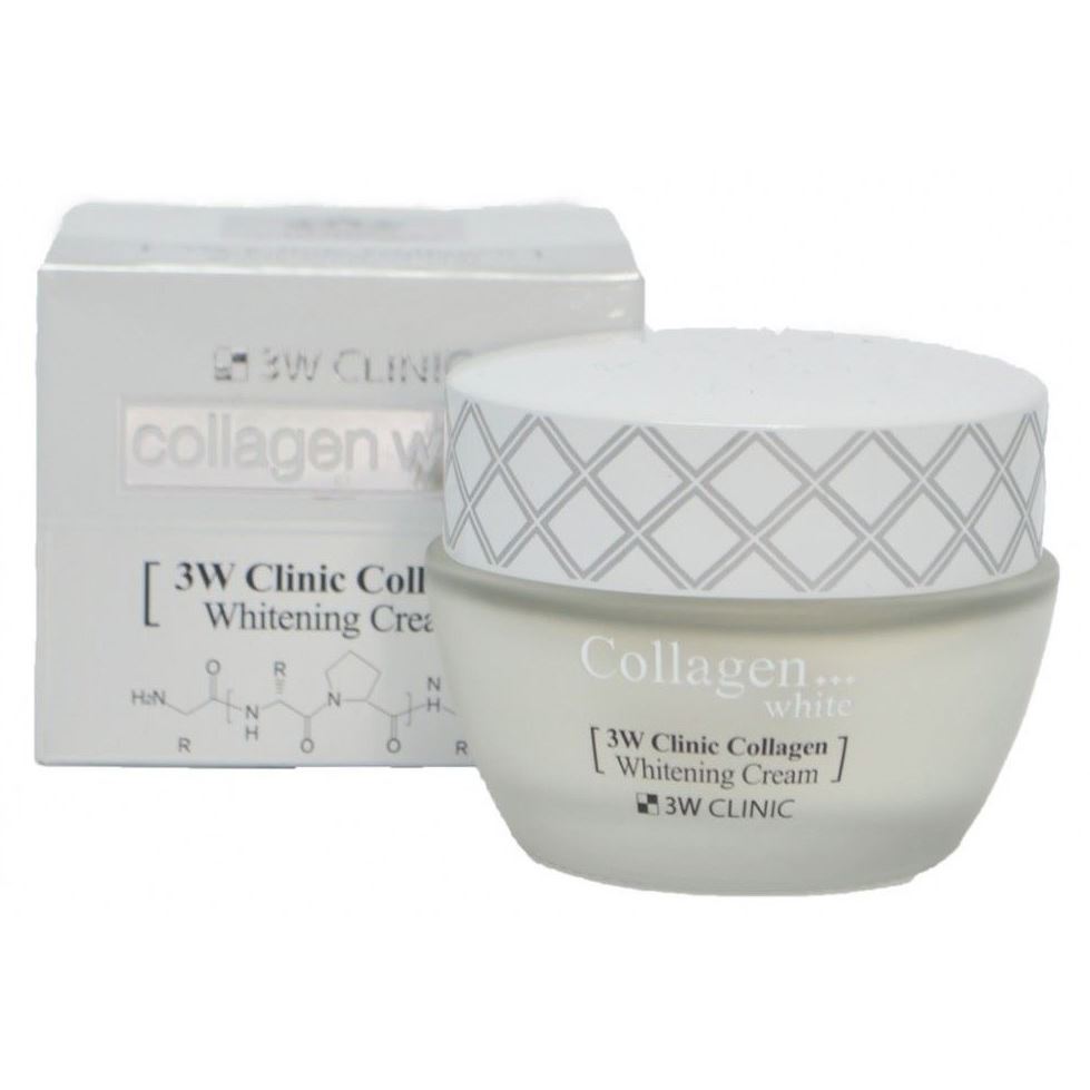3W Clinic Face Care Collagen Whitening Cream Осветляющий крем для лица с коллагеном