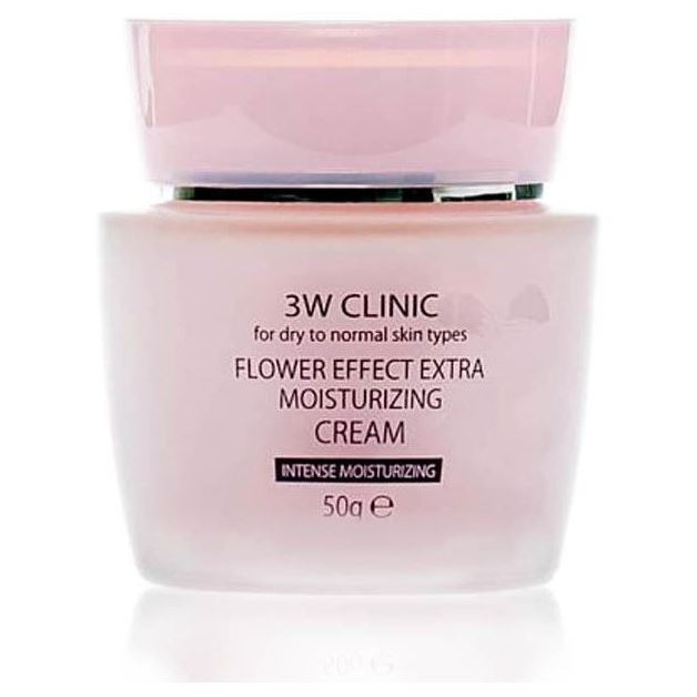 3W Clinic Face Care Flower Effect Extra Moisturizing Cream Увлажняющий крем для лица с цветочными экстрактами
