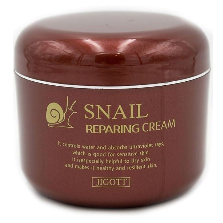 Jigott Skin Care Snail Reparing Cream  Восстанавливающий крем с муцином улитки