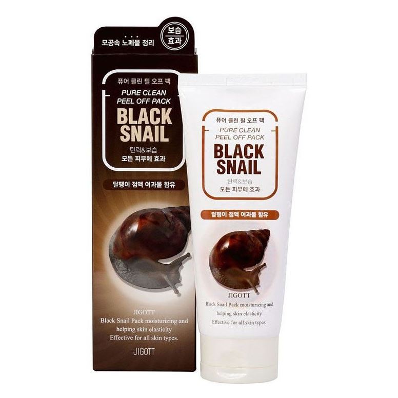 Jigott Cleansing Black Snail Pure Clean Peel Off Pack Очищающая маска-плёнка с муцином черной улитки
