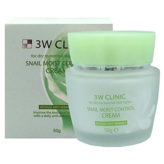 3W Clinic Face Care Snail Moist Control Cream Восстанавливающий крем для лица с улиточным муцином
