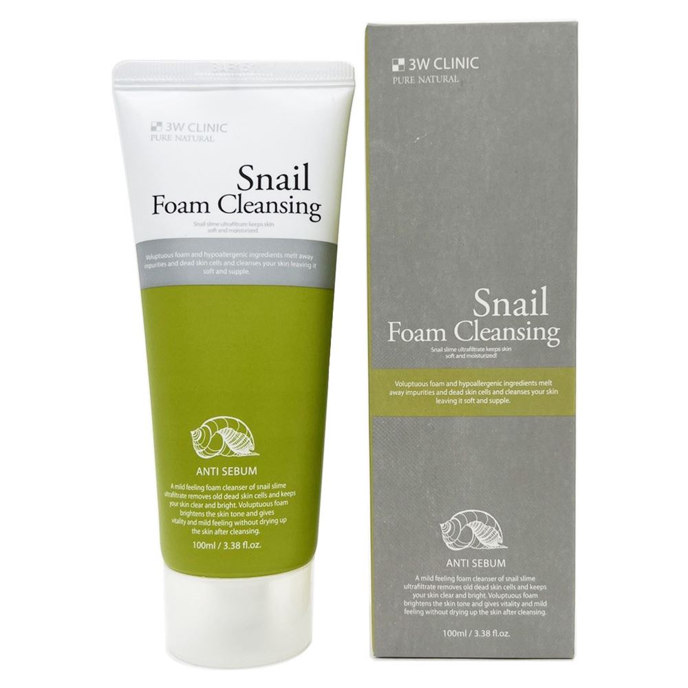 3W Clinic Cleansing Snail Foam Cleansing Пенка для умывания с улиточным муцином