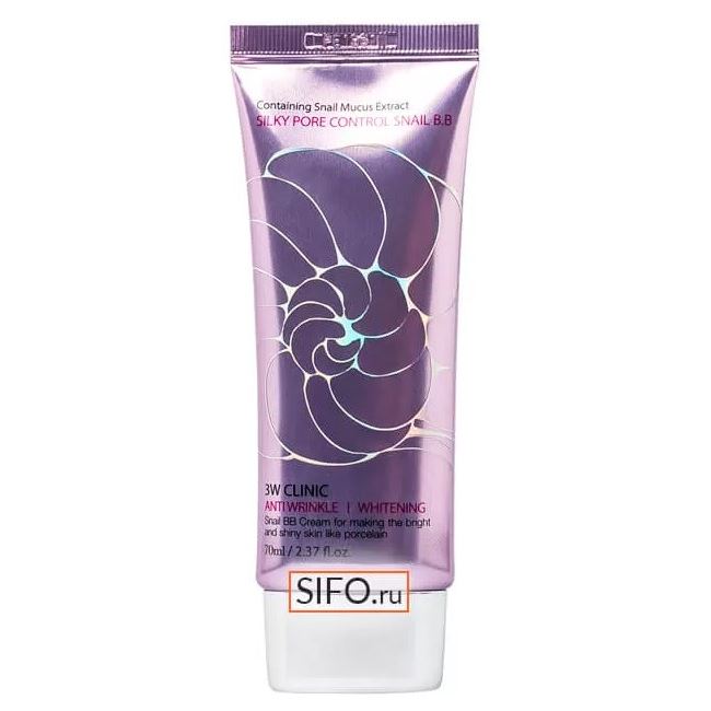3W Clinic Make Up Silky Pore Control Snail BB Cream ВВ крем с улиточным муцином