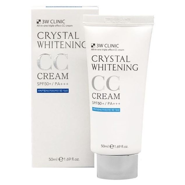 3W Clinic Make Up Crystal Whitening CC Cream SPF50 PA+++ Осветляющий СС крем солнцезащитный