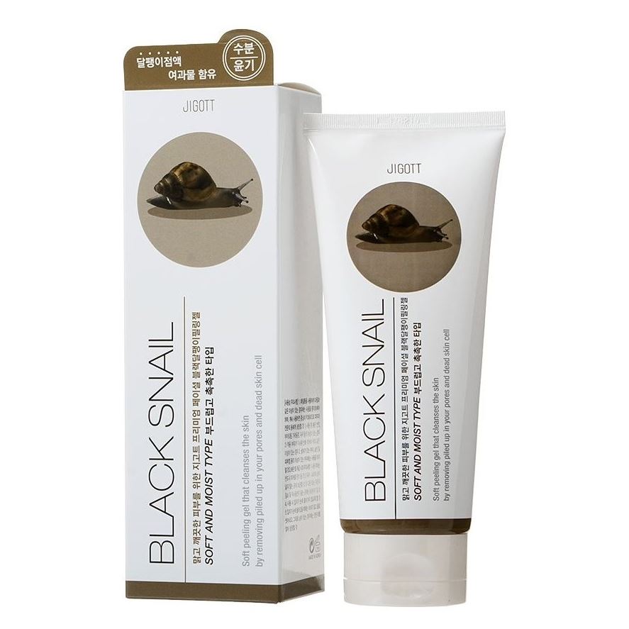 Jigott Skin Care Premium Facial Black Snail Peeling Gel  Гель с муцином черной улитки