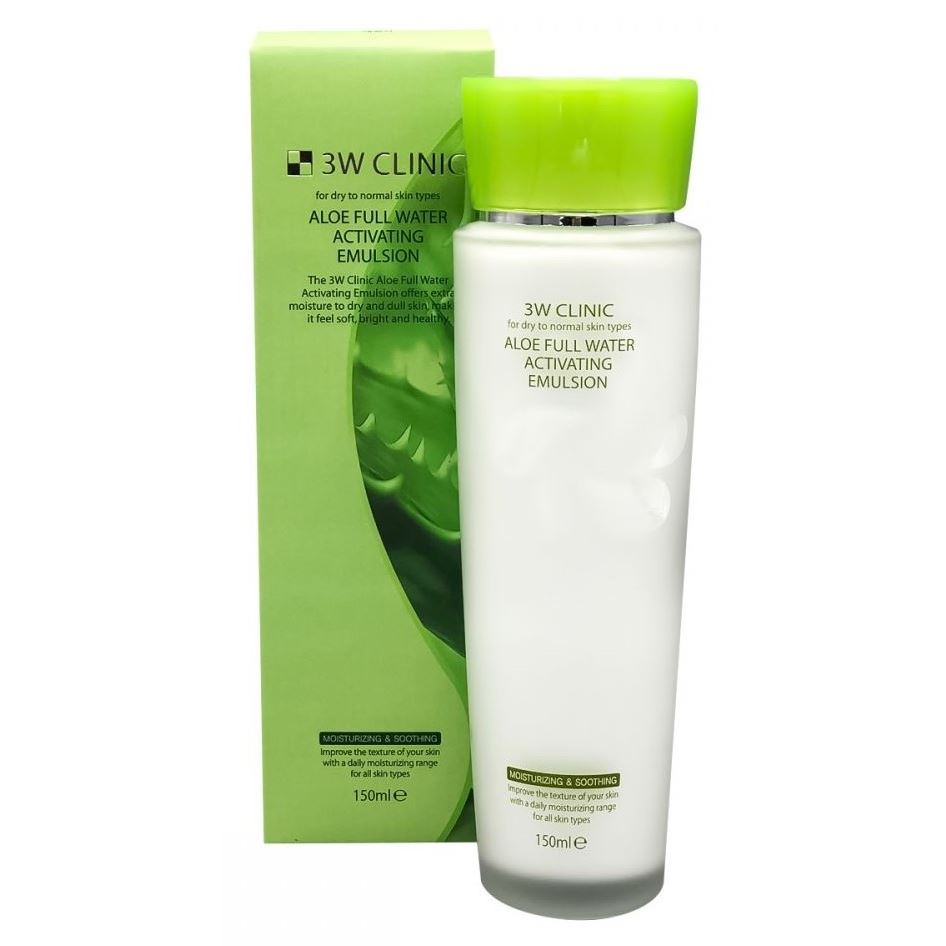 3W Clinic Face Care Aloe Full Water Activating Emulsion Увлажняющая эмульсия с экстрактом алоэ