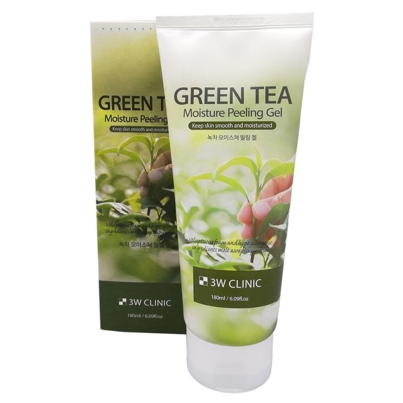 3W Clinic Cleansing Green Tea Moisture Peeling Gel  Увлажняющий гель с экстрактом зеленого чая
