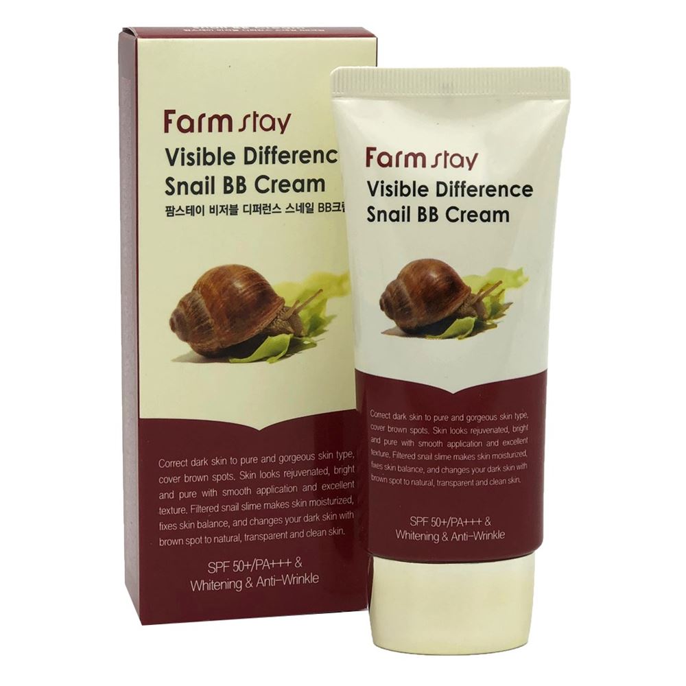 FarmStay Make Up Visible Difference Snail BB Cream SPF50+/PA+++ Восстанавливающий ВВ-крем с муцином улитки
