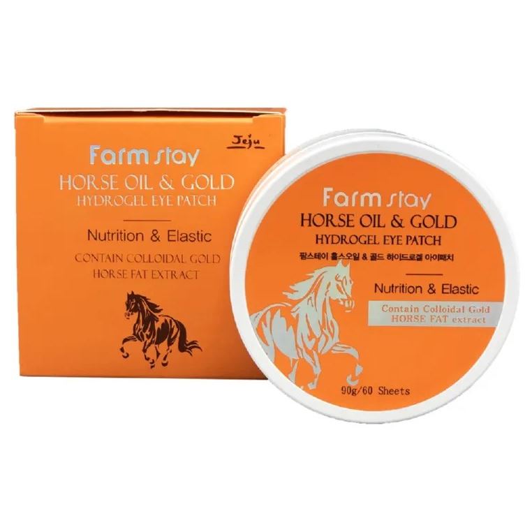 FarmStay Skin Care Horse Oil & Gold Hydrogel Eye Patch Гидрогелевые патчи с лошадиным маслом и золотом