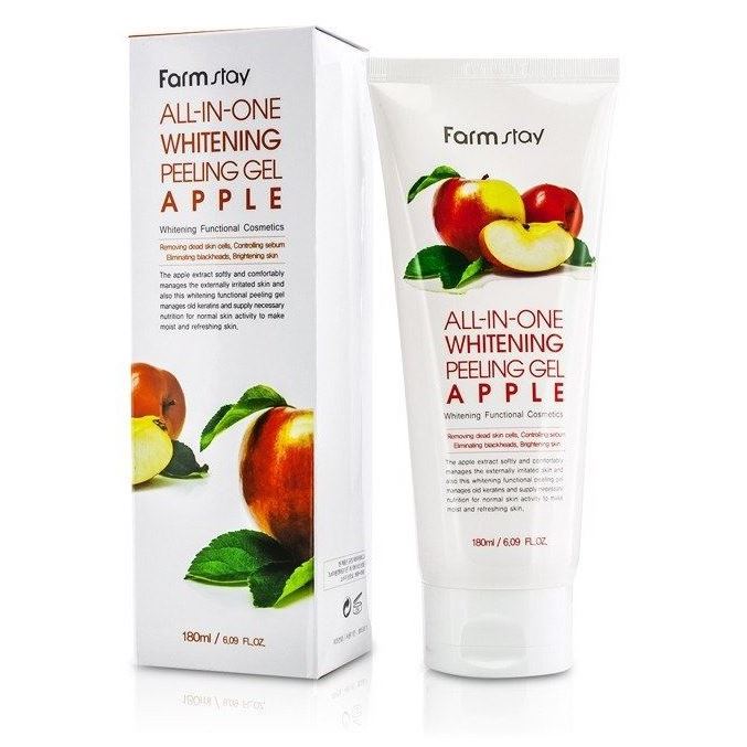 FarmStay Cleansing All-In-One Whitening Peeling Gel Apple Отшелушивающий Гель с экстрактом яблока, выравнивающий тон кожи