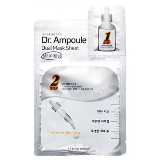 Etude House Face Care Dr. Ampoule Dual Mask Sheet - Brightening Care Двухфазная маска для лица 