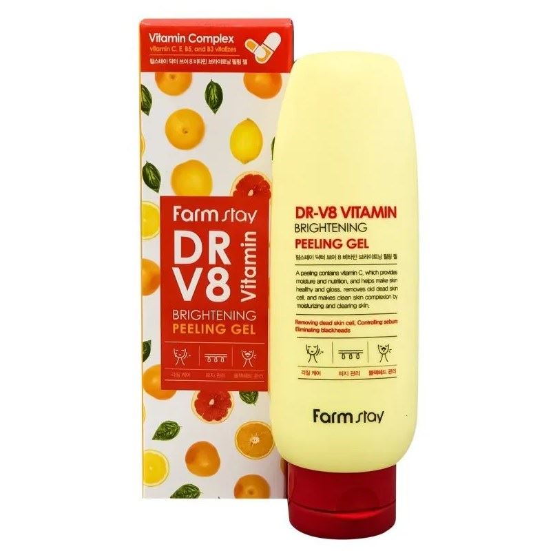 FarmStay Cleansing DR-V8 Vitamin Brightening Peeling Gel Гель с витаминным комплексом