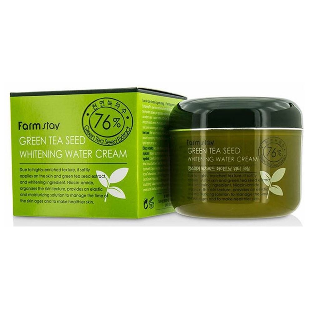 FarmStay Skin Care Green Tea Seed Whitening Water Cream Отбеливающий крем с экстрактом семян зеленого чая
