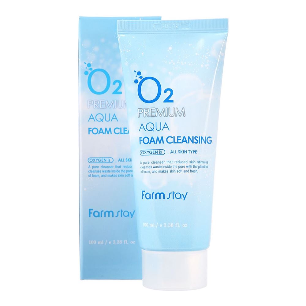 FarmStay Cleansing O2 Premium Aqua Foam Cleansing Кислородная увлажняющая пенка для умывания
