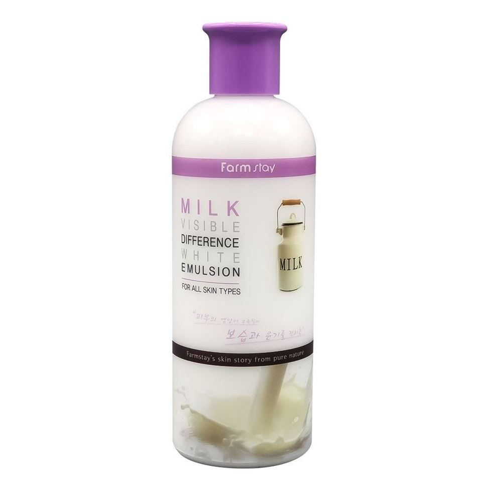 FarmStay Skin Care Visible Difference White Emulsion Milk  Осветляющая эмульсия с молочными протеинами