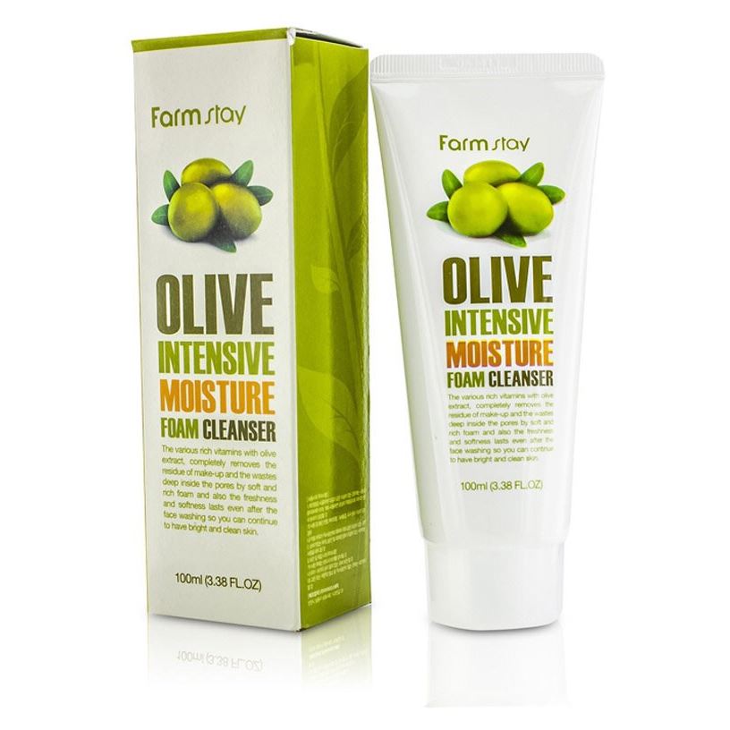 FarmStay Cleansing Olive Intensive Moisture Foam Cleanser Увлажняющая пенка для умывания с экстрактом оливы