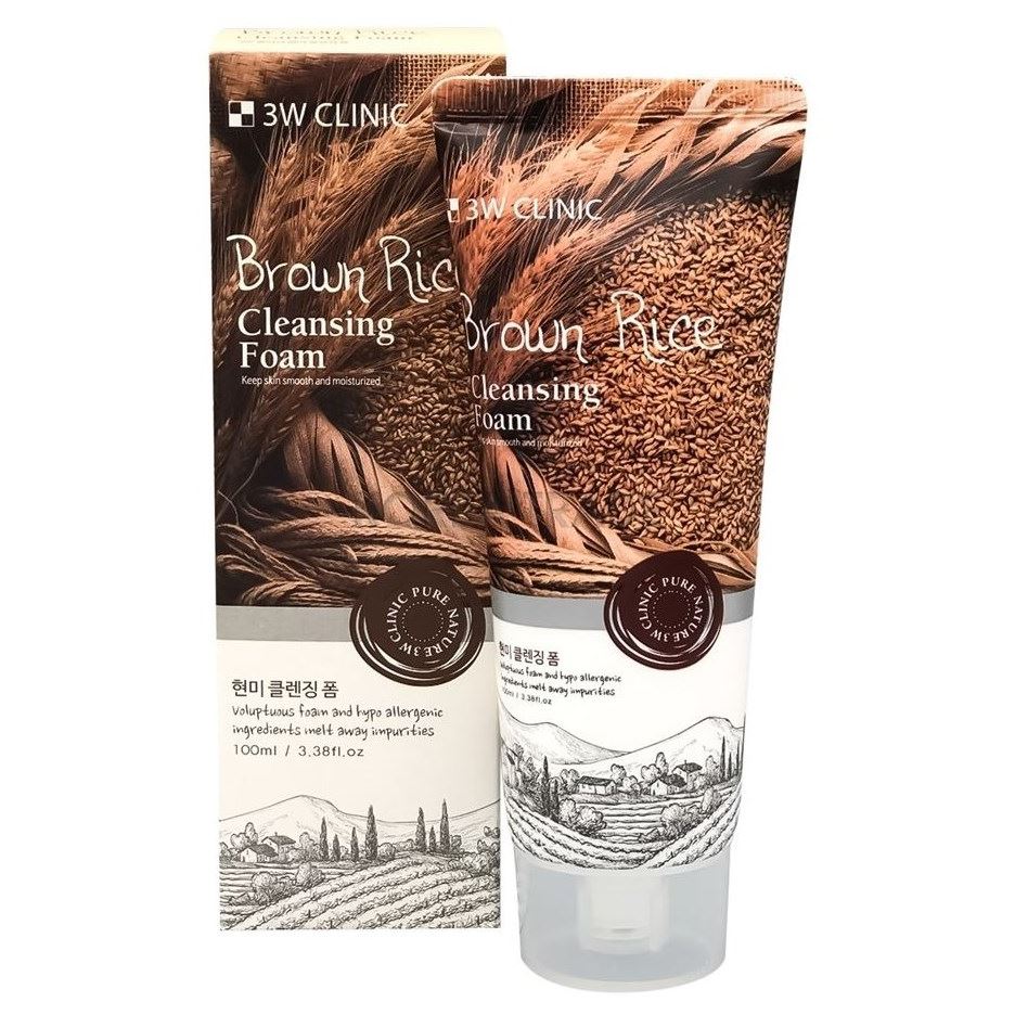 3W Clinic Cleansing Brown Rice Cleansing Foam  Очищающая пенка с экстрактом бурого риса