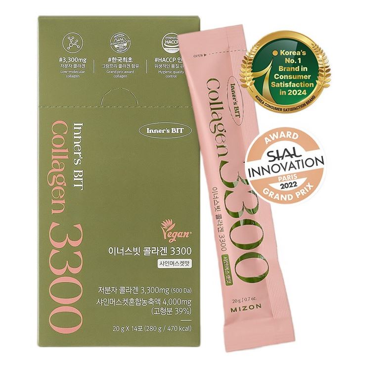 Mizon Collagen Inner'sBit Collagen 3300 Set (14 Sticks)  Желе в стиках без содержания сахара 