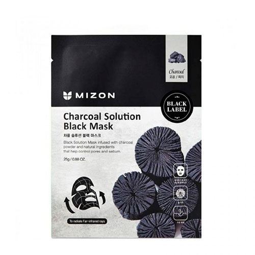Mizon Mask & Scrab Charcoal Solution Black Mask  Маска для лица с древесным углем