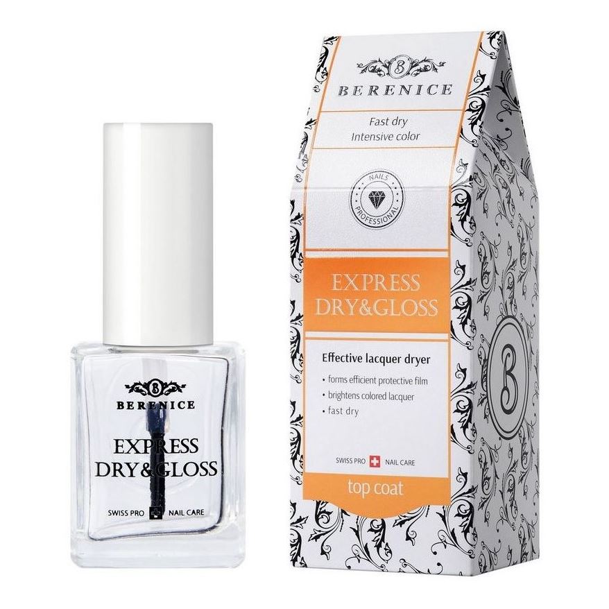 Berenice Nail Care Express Dry & Gloss Экспресс-покрытие 2 в 1 Сушка+блеск