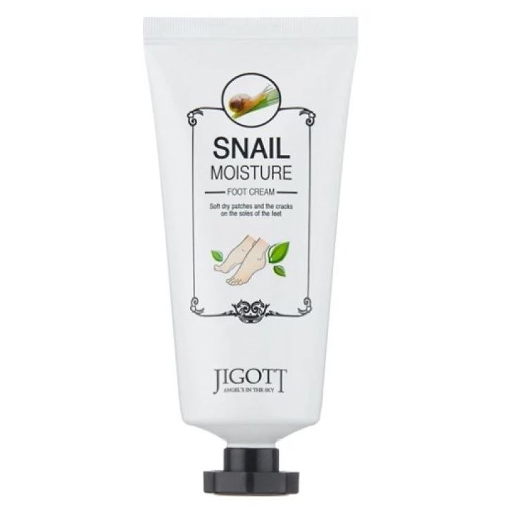 Jigott Skin Care Snail Moisture Foot Cream Увлажняющий крем для ног с экстрактом муцина улитки 
