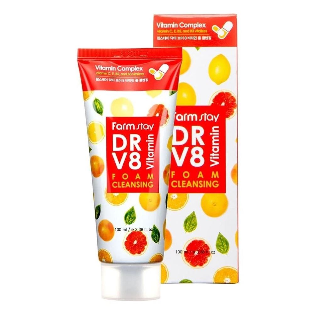 FarmStay Cleansing DR-V8 Vitamin Foam Cleansing  Пенка для умывания с витаминным комплексом