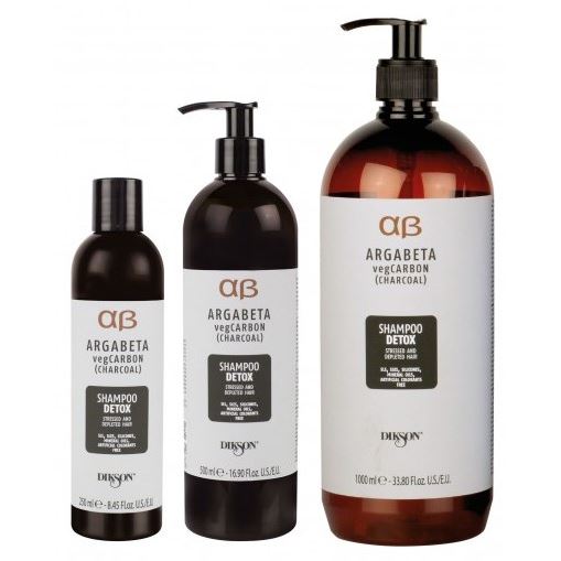 Dikson Argabeta LUX Line ARGABETA vegCARBON Shampoo Detox Шампунь с растительным углем, маслами лаванды и иланг-иланг для волос, подверженных стрессу