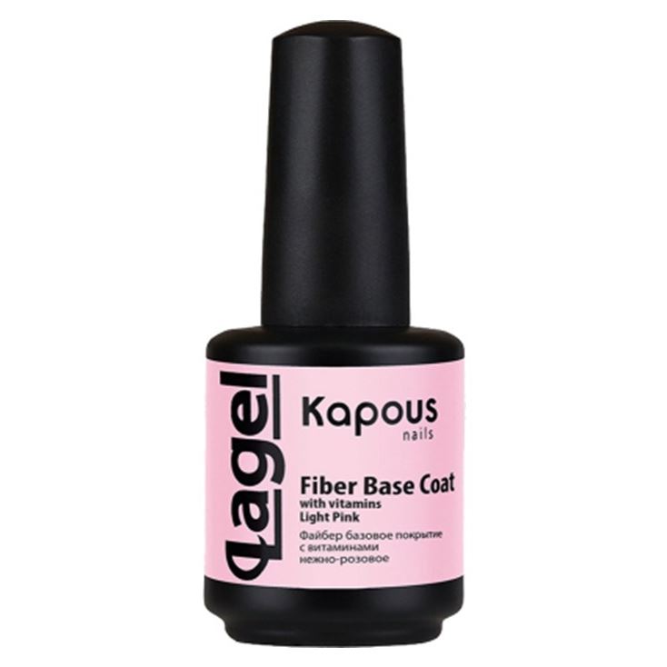 Kapous Professional Manicure & Pedicure Fiber Base Coat with vitamins Light Pink Файбер базовое покрытие с витаминами нежно-розовое
