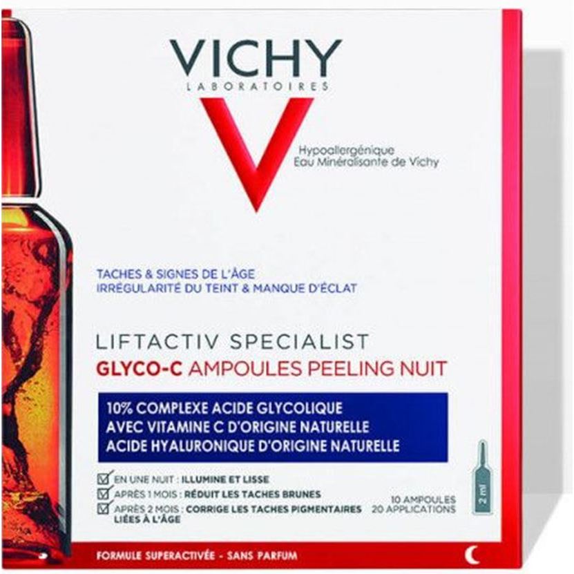 VICHY Liftactiv Pro 40-50 лет Liftactiv Specialist Glyco-C Сыворотка-пилинг ночного действия в ампулах Specialist Glyco-C 