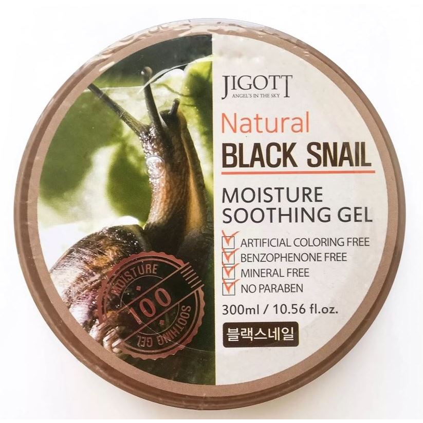 Jigott Skin Care Natural Black Snail Moisture Soothing Gel  Увлажняющий успокаивающий гель для лица и тела с экстрактом муцина черной улитки