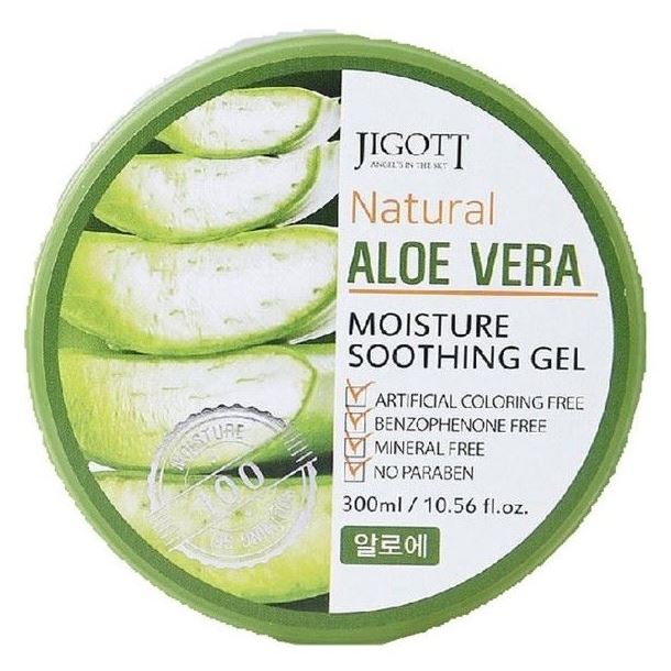Jigott Skin Care Natural Aloe Vera Moisture Soothing Gel Гель успокаивающий и увлажняющий для лица и тела с экстрактом алоэ
