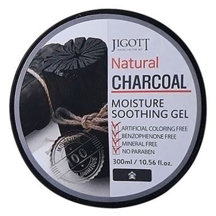 Jigott Skin Care Natural Charcoal Moisture Soothing Gel Гель успокаивающий и увлажняющий для лица и тела с древесным углем 