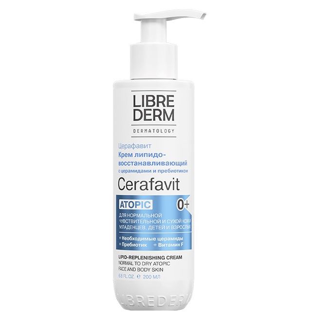 Librederm Cerafavit Cerafavit Atopic Lipid-Replenishing Cream Крем липидовосстанавливающий с церамидами и пребиотиком для лица и тела