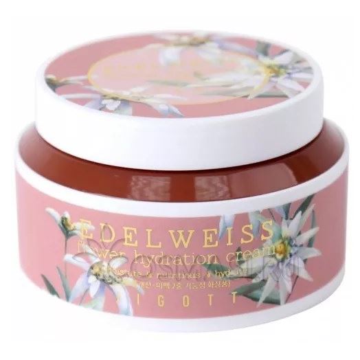 Jigott Skin Care Edelweiss Flower Hydration Cream Омолаживающий крем для лица с экстрактом швейцарского эдельвейса