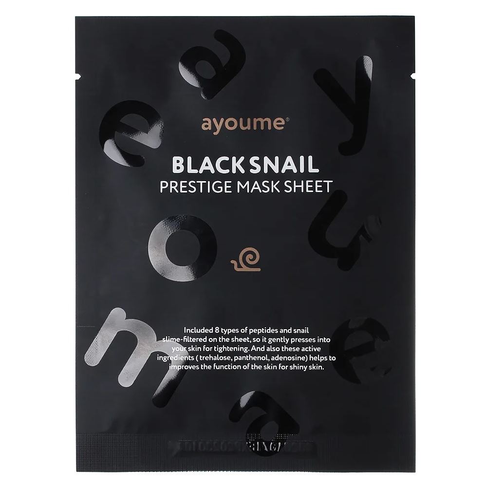 Ayoume Face Care Black Snail Prestige Mask Sheet Маска тканевая с муцином черной улитки