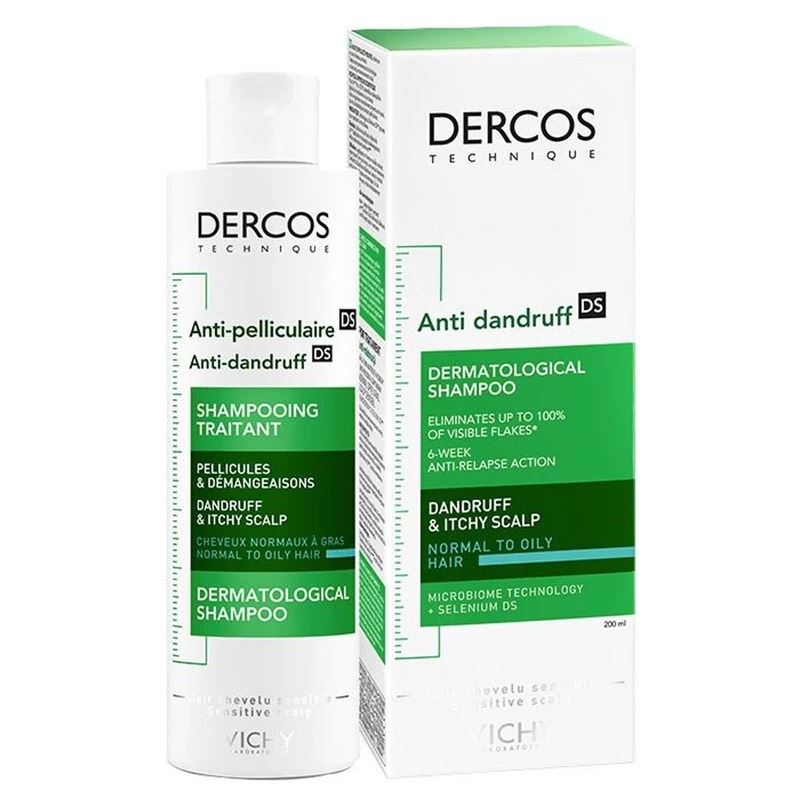 VICHY Dercos Шампунь-уход интенсивный против перхоти DS для нормальных и жирных волос Anti-dandruff shampooing