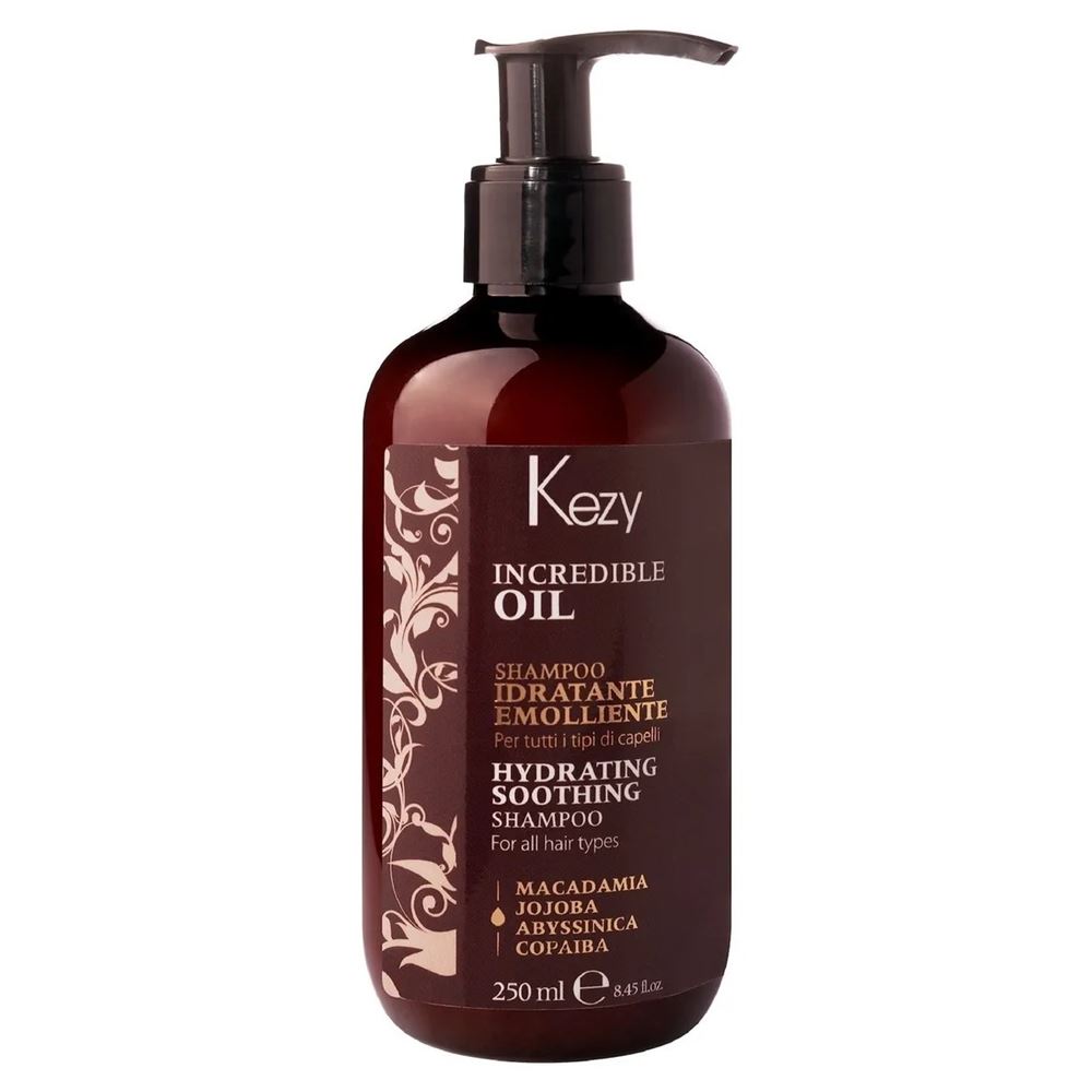 KEZY Incredible Oil Hydrating Soothing Shampoo Увлажняющий и разглаживающий шампунь для всех типов волос