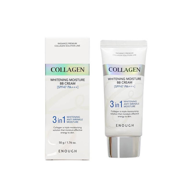 Enough Make Up Collagen 3 in1 Whitening Moisture BB Сream SPF47 PA+++  Многофункциональный осветляющий ВВ крем с морским коллагеном
