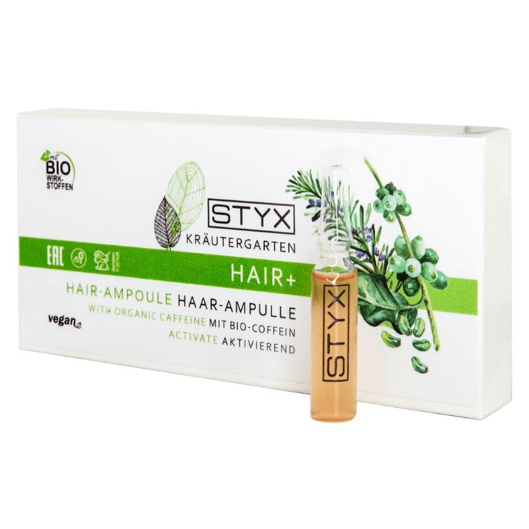 STYX Cерия "Травяной сад" Krautergarten Ампулы с био-кофеином для стимуляции роста Ампулы с био-кофеином для стимуляции роста и замедления выпадения волос